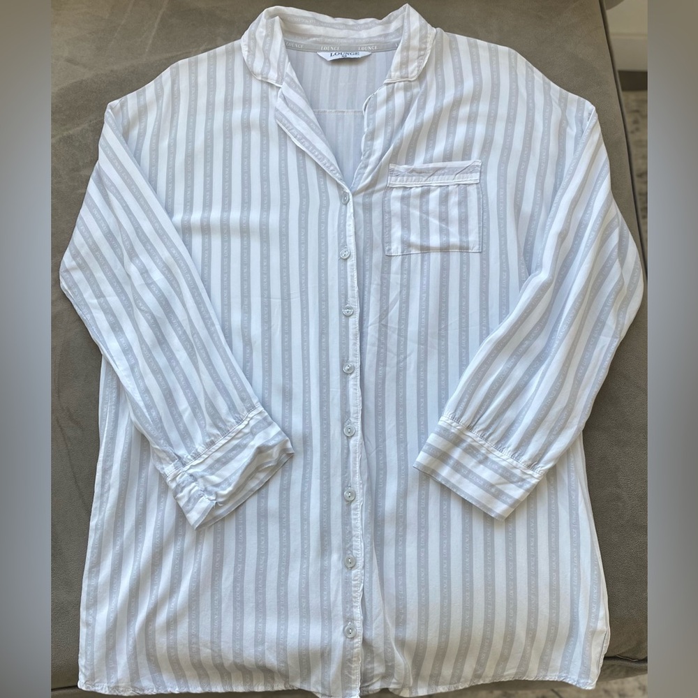 Lounge Pinstripe Oversized Pajama Shirt